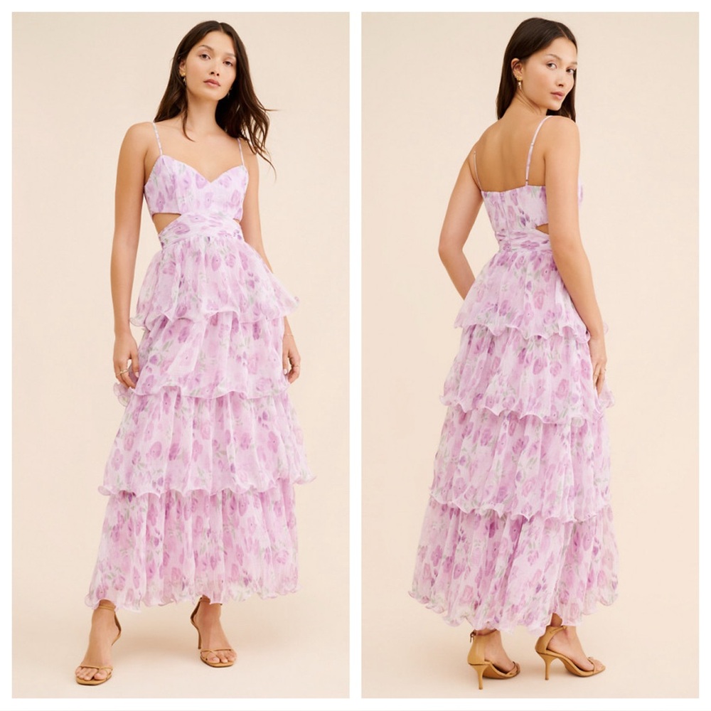 ASTR The Label Jaiden Floral Maxi Dress Lavender